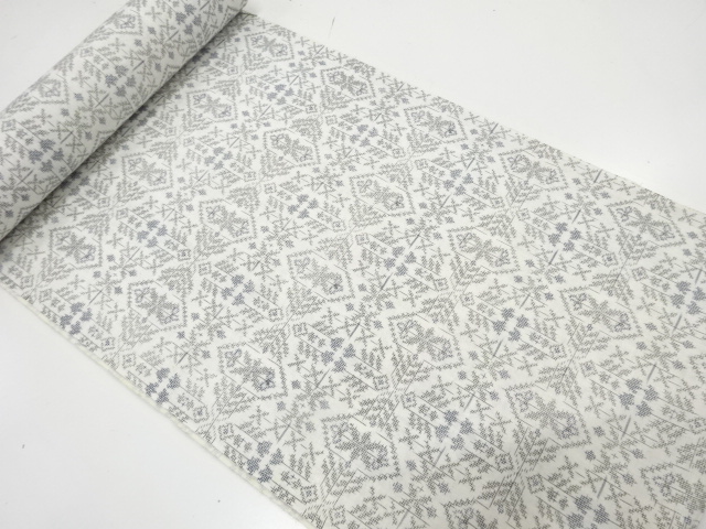 アンティーク　絣柄織り出し　着尺反物